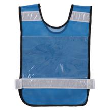 反射ビブズベスト（A4ゼッケンクリアポケット付き）ブルー