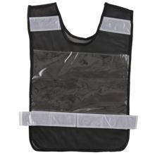 反射ビブズベスト（A4ゼッケンクリアポケット付き）ブラック