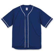 ベースボールシャツ　マリンブルー/ホワイト　XL