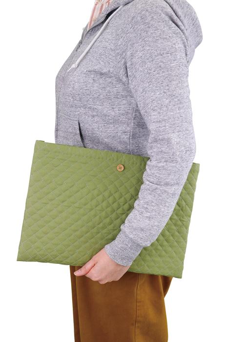 基礎縫いタブレットケース　モスグリーン2