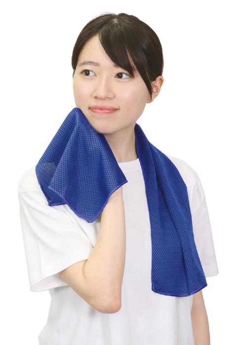 ひんやり冷感タオル　ブルー2