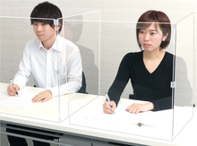 Ｌ字型卓上パーテーション　正方形タイプ