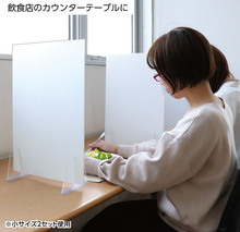 飛沫防止パネルパーテーションセット　ホワイト　小