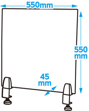 クランプ式アクリルパネルパーテーションセット　大