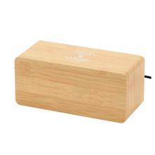 ワイヤレス充電機能付き　ウッド調マルチクロック　ナチュラル