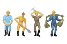 ジオラマ模型　工事現場の人　1/42　10個組