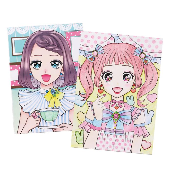 宝石シール付き！メイクセットぬりえ2