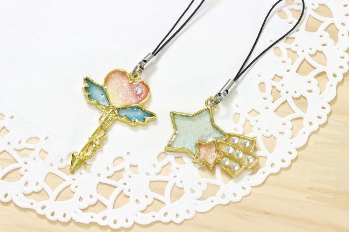 ＵＶレジンクラフトキット　フレームストラップ　ハート・星1