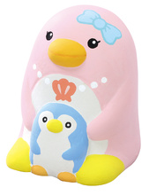 おえかき陶器貯金箱ぺんぎん親子