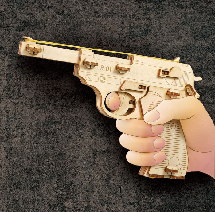 木製単発式輪ゴム銃7