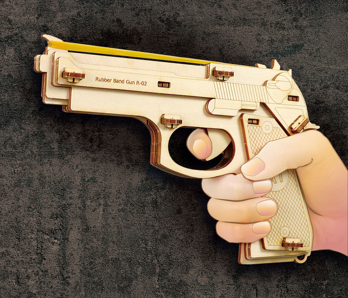 木製9連式輪ゴム銃7