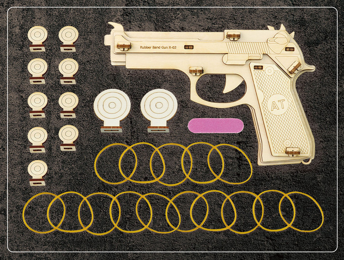 木製9連式輪ゴム銃9