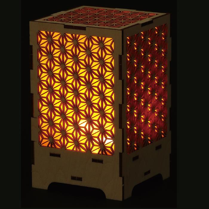 木製和柄ランタンクラフトキット　麻の葉13