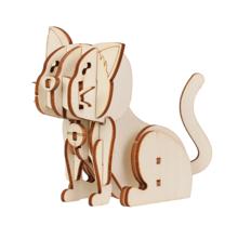 木製3Dパズル　ネコ