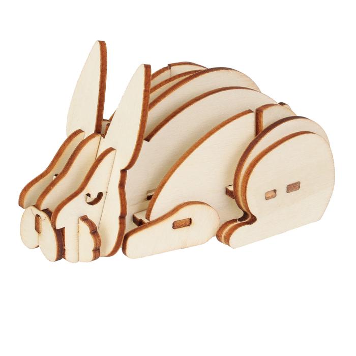 木製3Dパズル　ウサギ0
