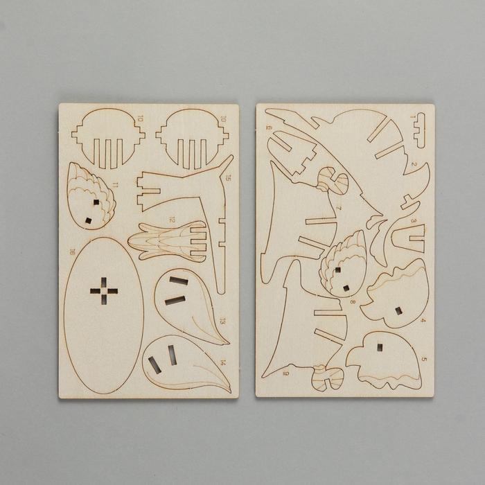 木製3Dパズル　インコ3