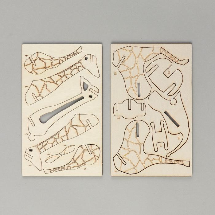 木製3Dパズル キリン3