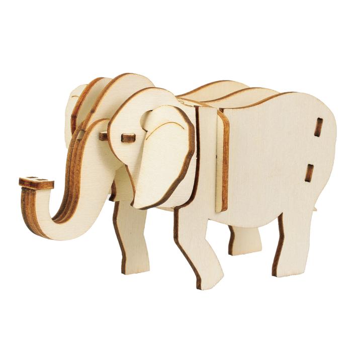 木製3Dパズル　ゾウ0
