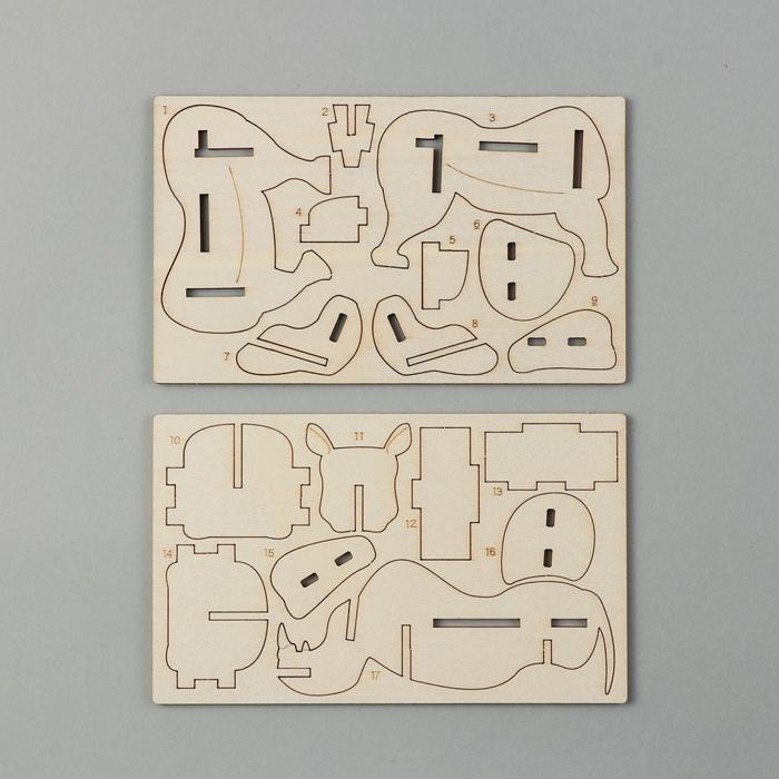 木製3Dパズル　サイ3