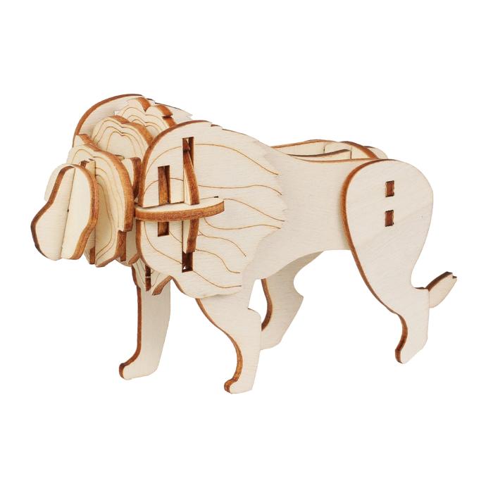 木製3Dパズル　ライオン0