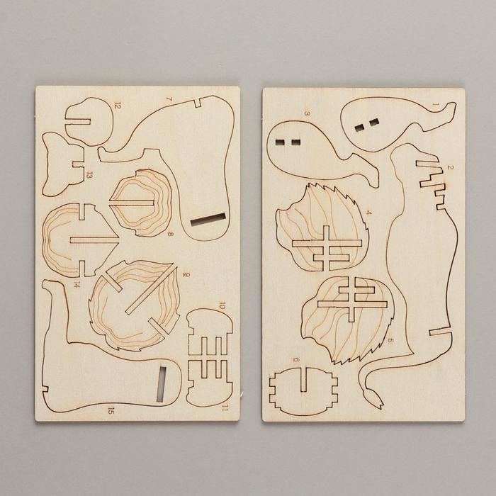 木製3Dパズル　ライオン3