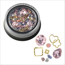 ラインストーンミックスパーツ　ブルーピンク