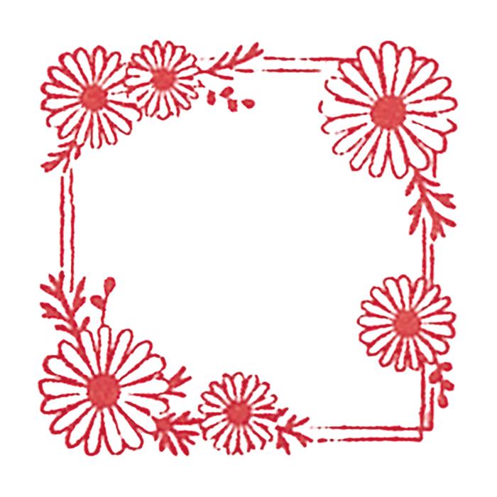 木柄スタンプ30 レトロフラワー 木春菊2