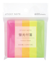 FIT MEMO 蛍光付箋 75×15mm　120枚（5本入）