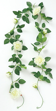 フェイクグリーン ガーランド バラ 白