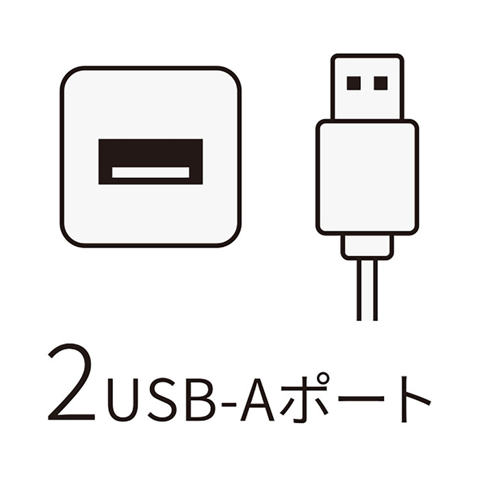 USBポート付コンセントタップ3