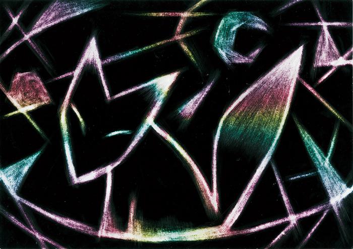 スクラッチボード　レインボー　A4（消してかく用）0