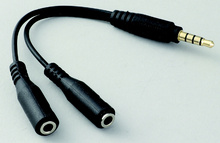 オーディオ分配ケーブル（イヤホン＋マイク用）