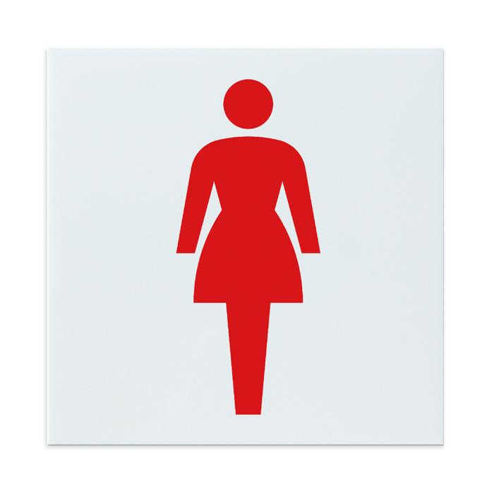 アクリル室名札 女子トイレ 150×150×3mm0