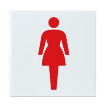 アクリル室名札　女子トイレ　150×150×3mm