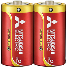 三菱乾電池アルカリＧ　単2×2本組　5パック（10本）