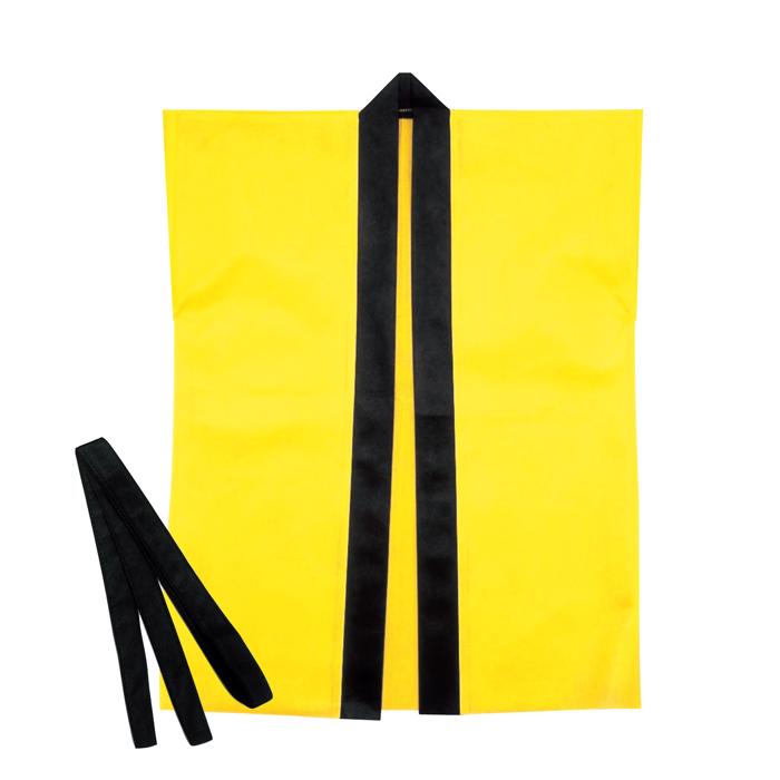 カラー不織布ハッピ　袖無　黄　子供用　J0