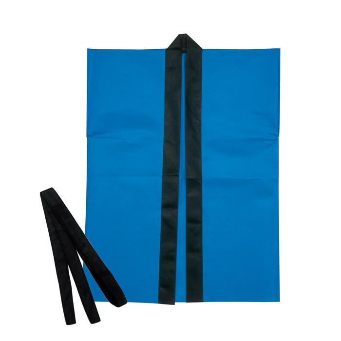 カラー不織布ハッピ　袖無　青　子供用　S0