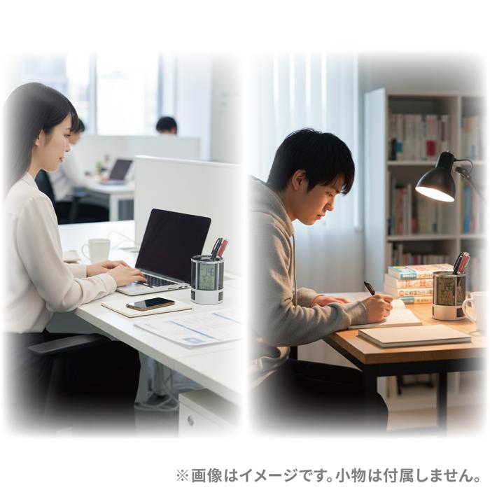 ペン立て時計(小物入れ付)3