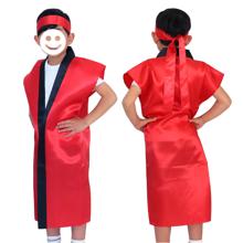 サテンロングハッピ　赤　J（ハチマキ付）