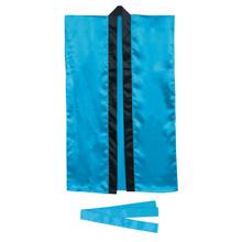 ソフトサテン　ロングハッピ　青　S（ハチマキ付）