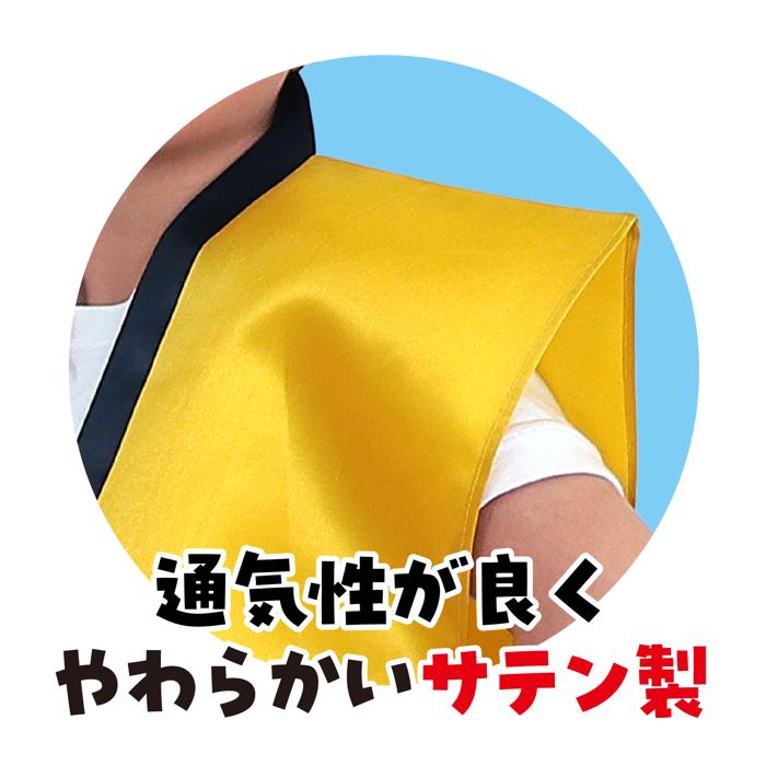 ソフトサテン　ロングハッピ　黒　S（ハチマキ付）3