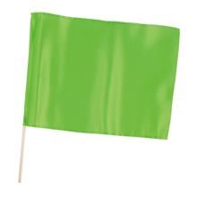 サテン小旗　蛍光グリーン