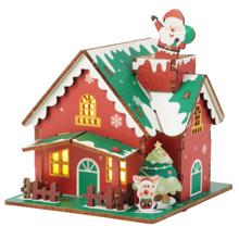 木製クリスマスオルゴールハウス組立キット