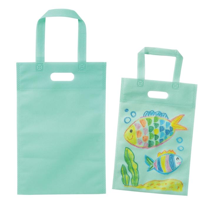 お絵描き不織布バッグ　A4　パステルグリーン0