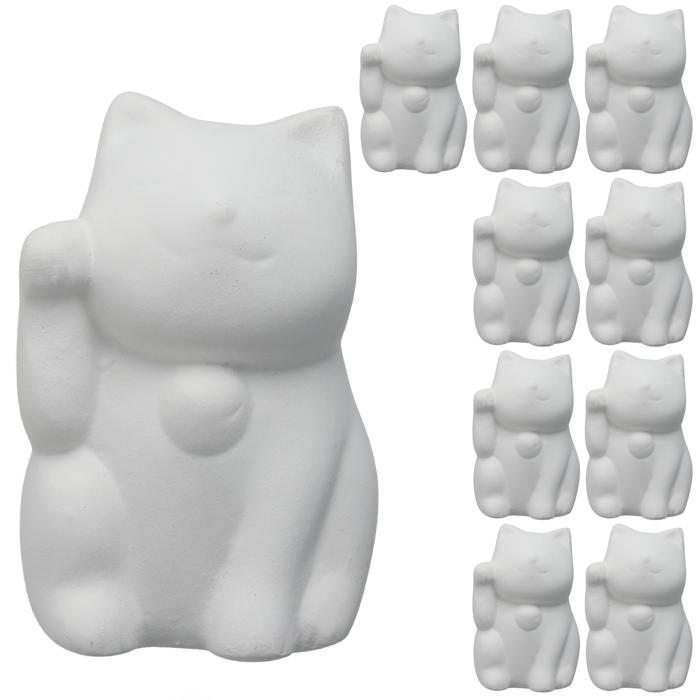 おえかき陶器　まねきねこ右手　10個セット0
